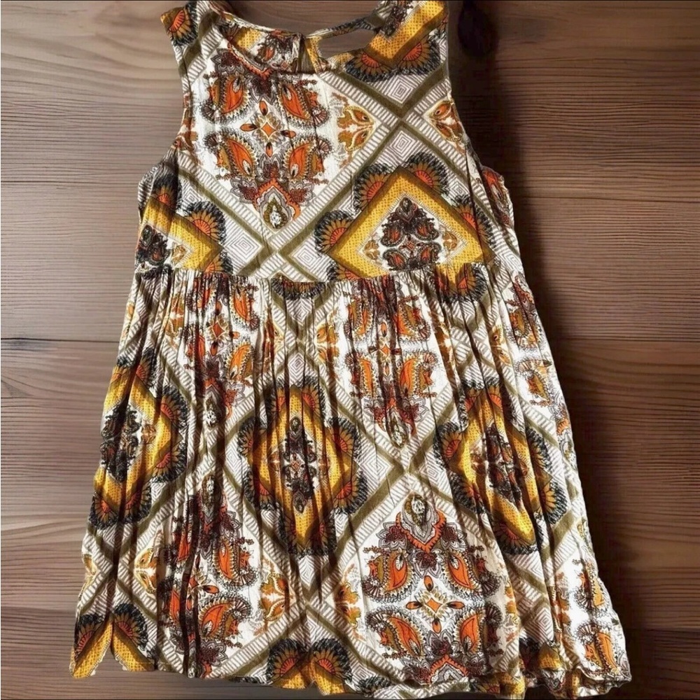 MINK PINK URBAN OUTFITTERS Tunic Womens Small Orange Paisley Sleeveless Mini